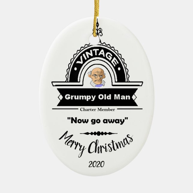 Custom Dating Christmas Grumpy Old Man Club Fun Keramik Ornament (Vorne)