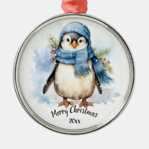 Custom Dating Niedlich Winter Pinguin Bird Weihnac Ornament Aus Metall