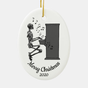 Custom Dating Weihnachtslustige Skeletton Klavier Keramik Ornament
