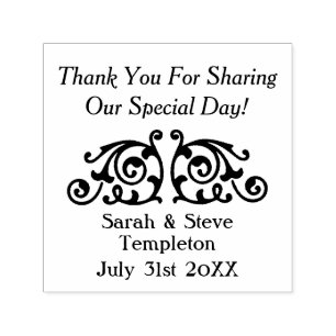 Custom Decal Wedding Danke Rubber Briefmarke Permastempel
