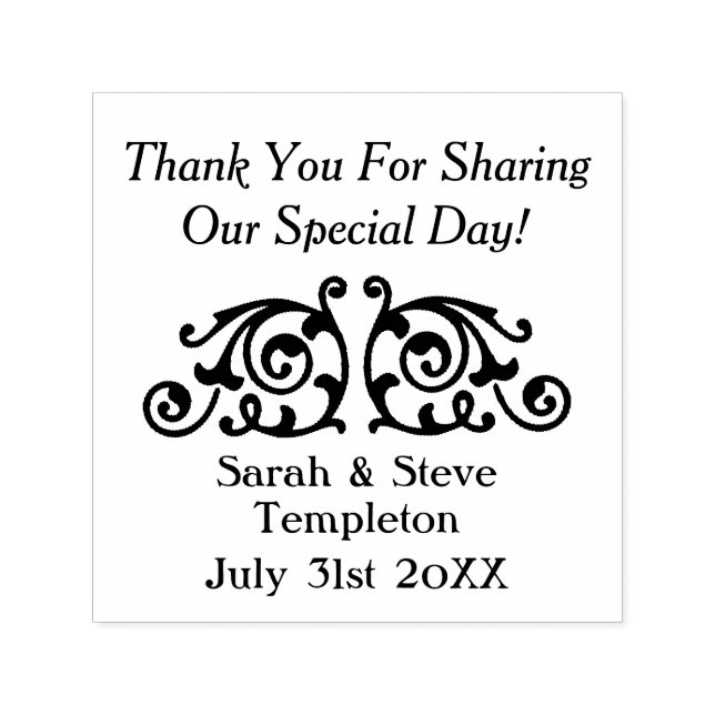 Custom Decal Wedding Danke Rubber Briefmarke Permastempel (Design)