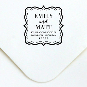 Custom Decorable Couple Monogram Rücksendeadresse Permastempel
