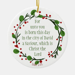 Custom Ded Christliche Weihnachtskriptur Keramik Ornament