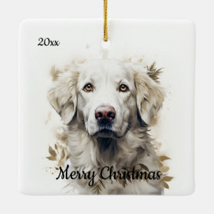 Custom Ded Christmas Great Pyrenäen Dog Pet Keramikornament