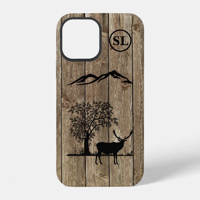 Custom Deer Silhouette Apple iPhone 12 Fall Hülle (Rückseite)