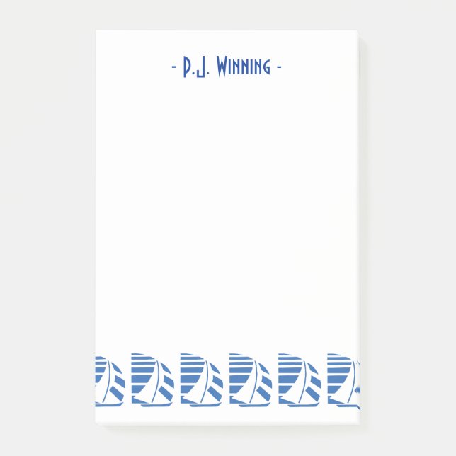 Custom Deko Blue Racing Sailbots Sticky Notes Post-it Klebezettel (Vorderseite)