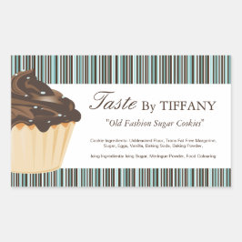 CUSTOM - Dekorative Bakery Ingredients Labels Rechteckiger Aufkleber
