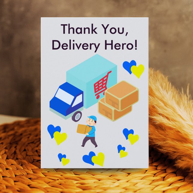 Custom Delivery Driver Card With Editable Note Dankeskarte (Von Creator hochgeladen)