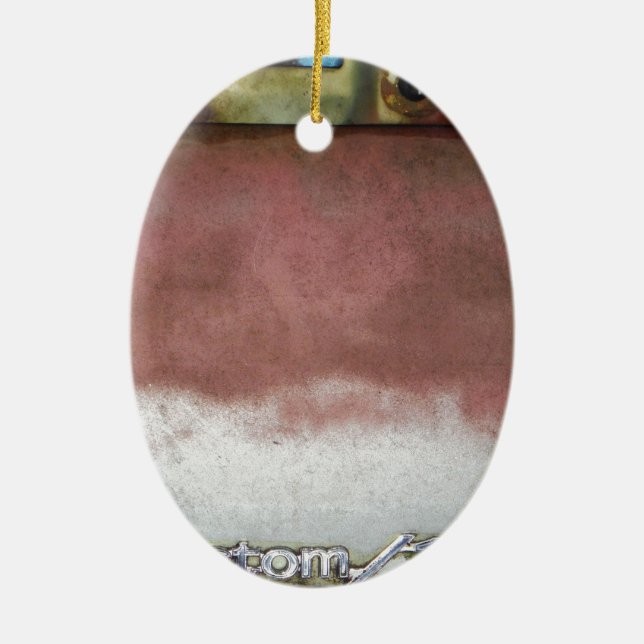 Custom Deluxe Rosa und Weiß Keramik Ornament (Vorne)