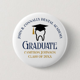 Custom Dental School Abschluss Navy Blue Gold Button