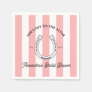 Custom Derby Dusche Rosa Cabana Streifen Horseshoe Serviette