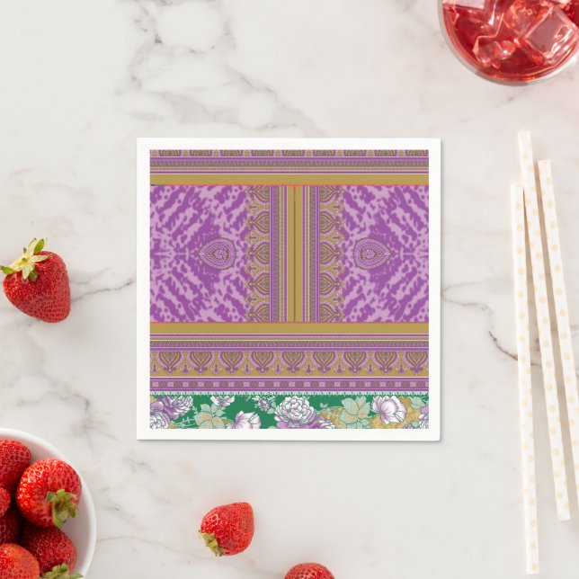 Custom Design Napkins | Farbige Streifen Serviette (Beispiel)