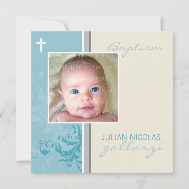 CUSTOM DESIGN :: Suzana Baptism Einladung - posa 2 (Vorderseite)