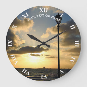 Custom Design With Your Own Foto and Your Text Große Wanduhr