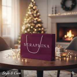 Custom Designed Name Burgundy Celebration Bag Große Geschenktüte