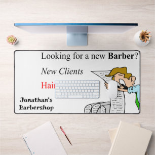Custom Desk Mat for Salon Owners Barber Schreibtischunterlage
