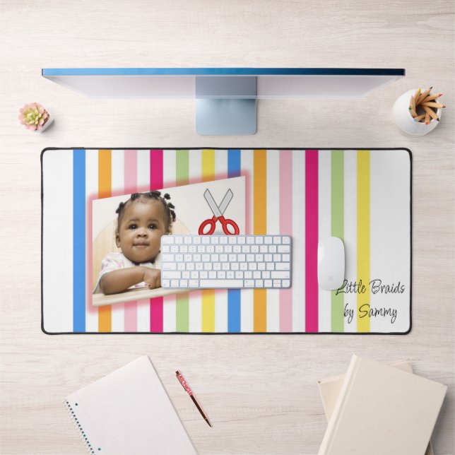 Custom Desk Mat für Salon Eigentümer Little Braids Schreibtischunterlage (Büro 1)