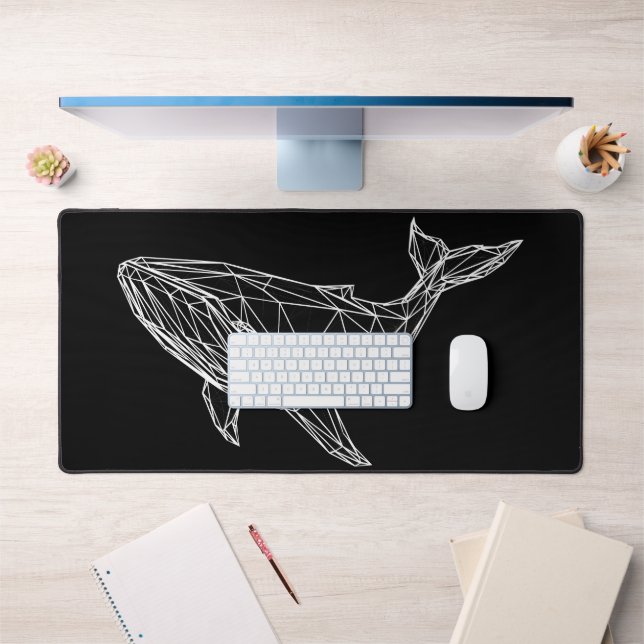Custom Desk Mat Modern Geometric Whale Schreibtischunterlage (Büro 1)