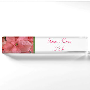 Custom Desk Name Plakat Poinsettia Weihnachtsnacht Namensplakette