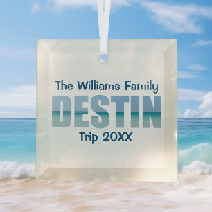 Custom Destin Beach Vacation Bewahren Weihnachten Ornament Aus Glas