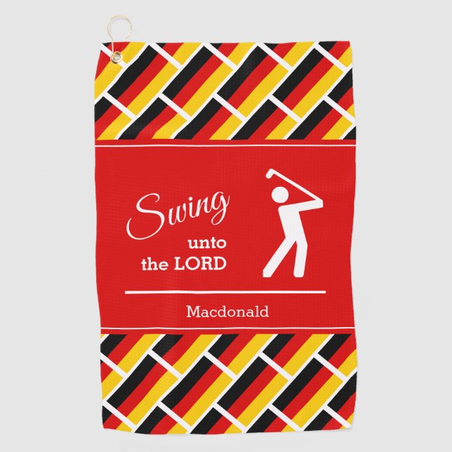 Custom DEUTSCHLAND Christliche Swing To The Lord Golfhandtuch (Vorderseite)