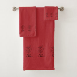 Custom Dezember Holly Birth Blume Geschenk Badhandtuch Set