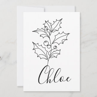 Custom Dezember Holly Birth Blume Geschenk Einladung