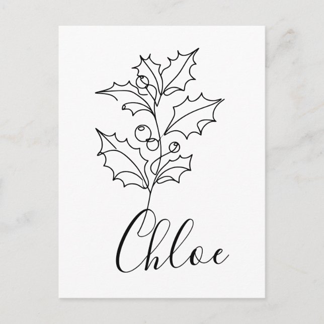 Custom Dezember Holly Birth Blume Geschenk Postkarte (Vorderseite)