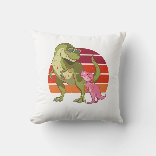 Custom Dino Papasaurus Papa Vater Pater Funny T-Sh Kissen (Vorderseite)