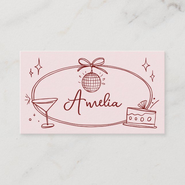 Custom Disco Geburtstagsfeier Platzkarte (Vorderseite)