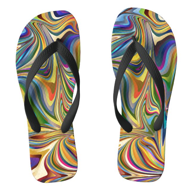 Custom Distorted Psychedelic Flip Flops (Fußbett)