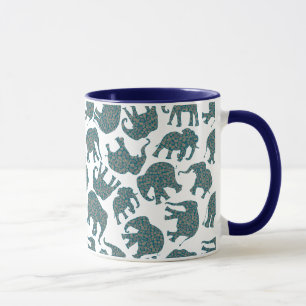 Custom Ditzy Paisley Elefanten auf White Coffee Ta Tasse