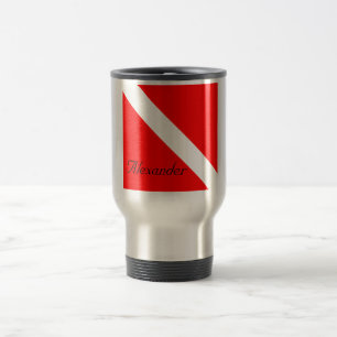 Custom Diver Down SCUBA Flag Red and White Reisebecher