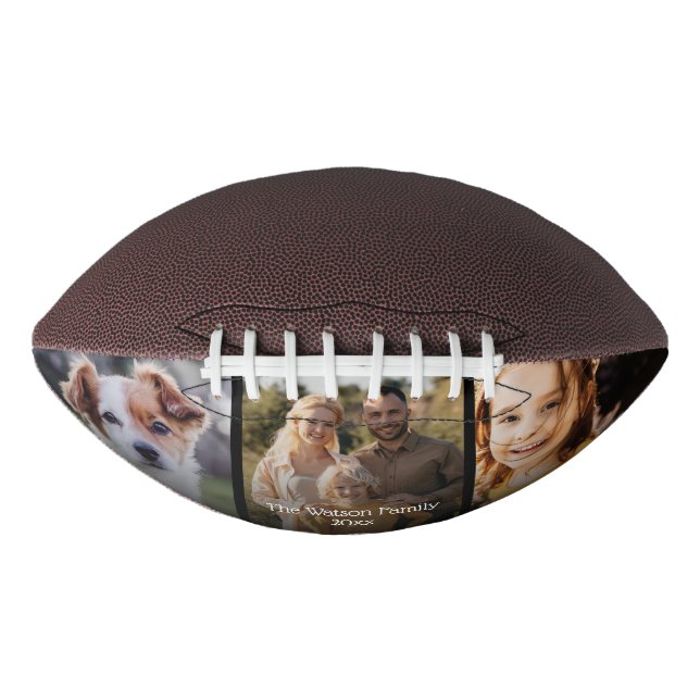Custom DIY Foto Family Name Cool Modern Football (Vorderseite)