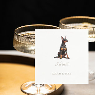 Custom Doberman Pinscher Pet Wedding Napkins Serviette