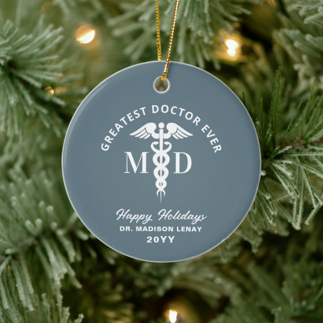 Custom Doctor Medical Personalisierte Weihnachten Keramik Ornament (Baum)