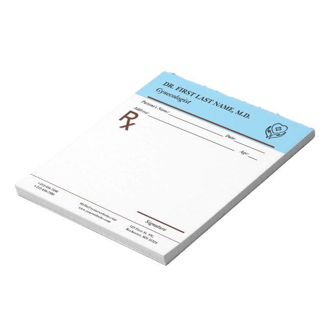 Custom Doctor Prescription Notepad Editable RX Pad Notizblock (Rotiert)