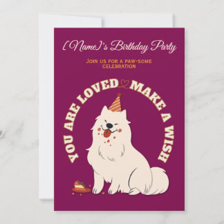 Custom Dog Birthday Party Invite Make A Wish Einladung