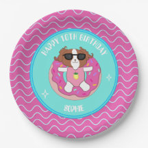 Custom Dog Birthday Pool Party Teller