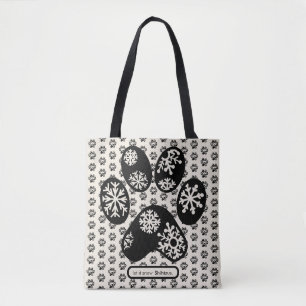 Custom DOG BRET Weihnachts Paw Snowflake Schnee Tasche