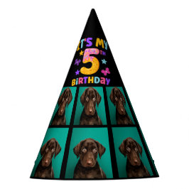 Custom Dog Foto 5. Geburtstagsparty Party Hat Partyhütchen
