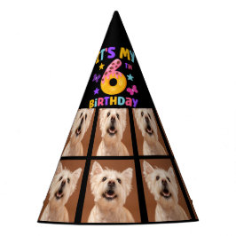 Custom Dog Foto 6. Geburtstagsparty Party Hat Partyhütchen