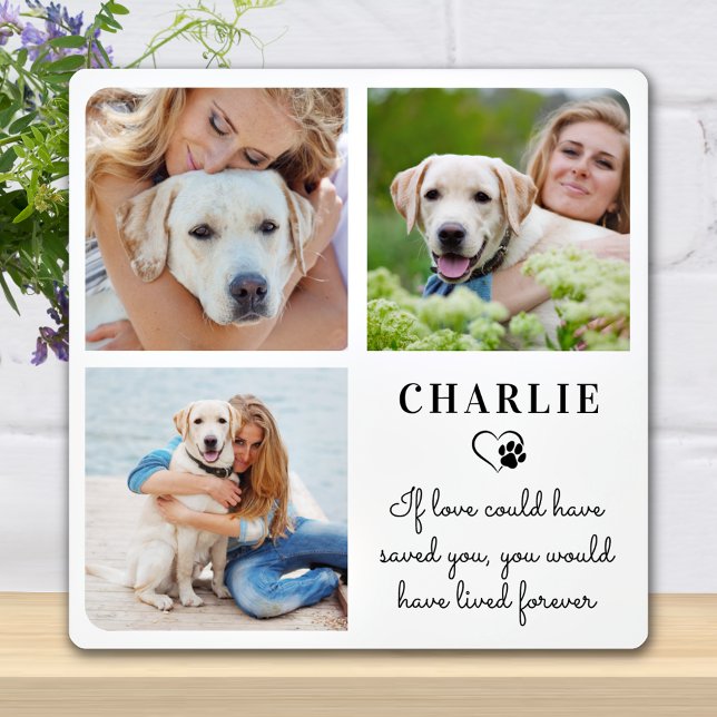 Custom Dog Foto Collage Moderne Haustier Memorial Fotoplatte (Von Creator hochgeladen)