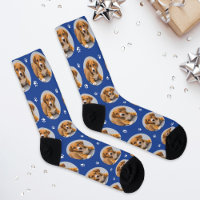 Custom Dog Foto Royal Blue Paw Print