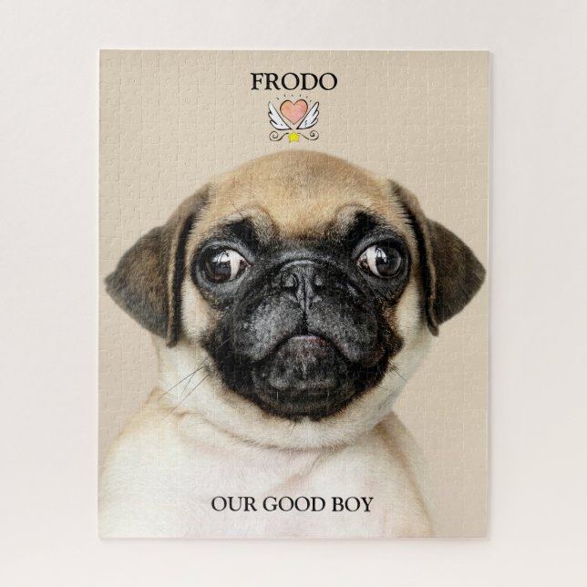 Custom Dog Foto Weihnachten Unser guter Junge (Vertikal)