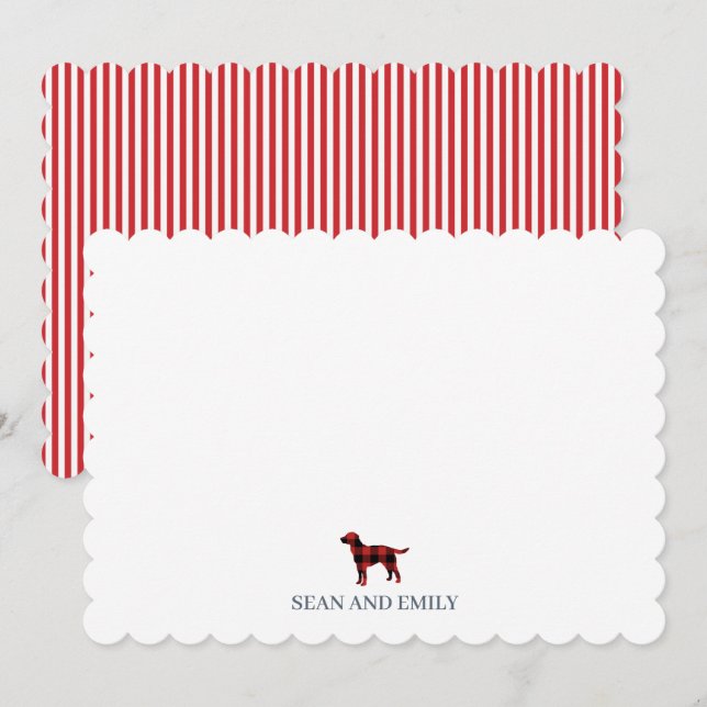Custom Dog Labrador Stripe Logo Stationary Dankeskarte (Vorne/Hinten)