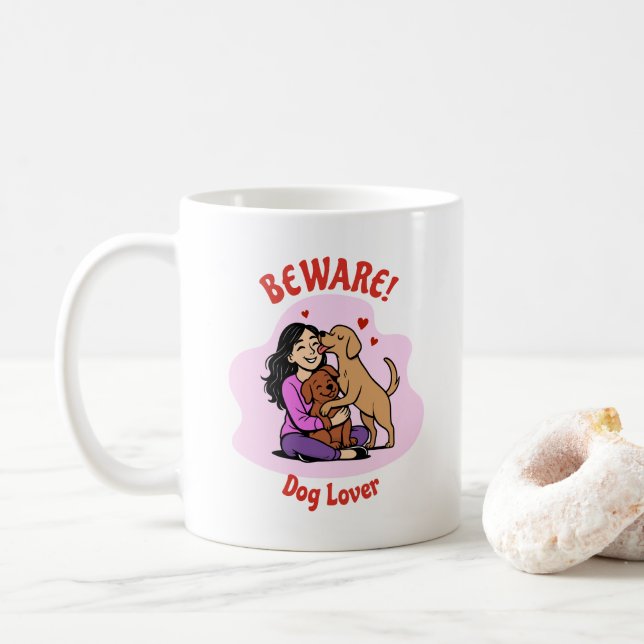 Custom Dog Lover Mug – Personalized Gift Kaffeetasse (Mit Donut)
