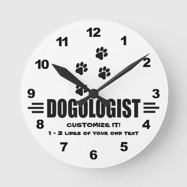 Custom Dog Lover Runde Wanduhr (Vorderseite)