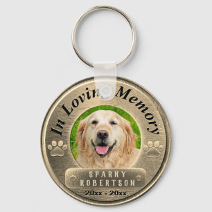 Custom Dog Memorial Gold Schlüsselanhänger