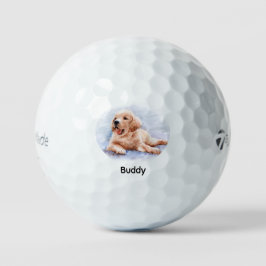Custom Dog Pet Photo Name Golfball